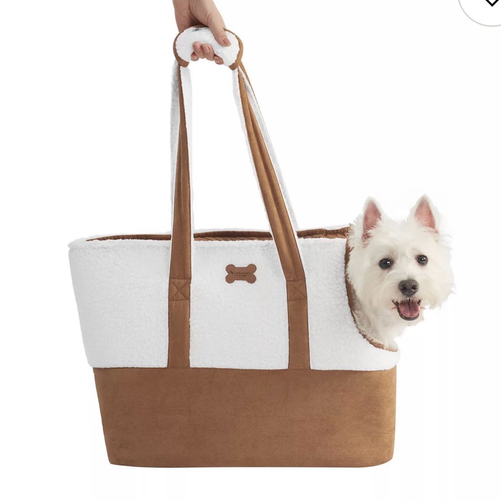 Koolaburra White and Brown Pet Carrier Tote
